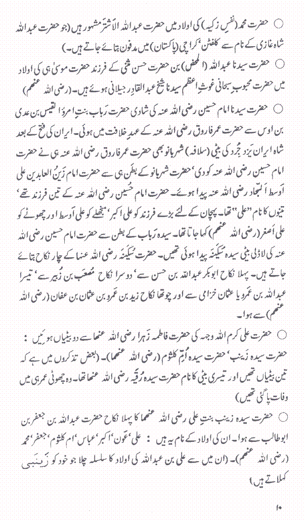 www.algillani.com خاندان رسول مقبول صلی اللہ علیہ وآلہ وسلم