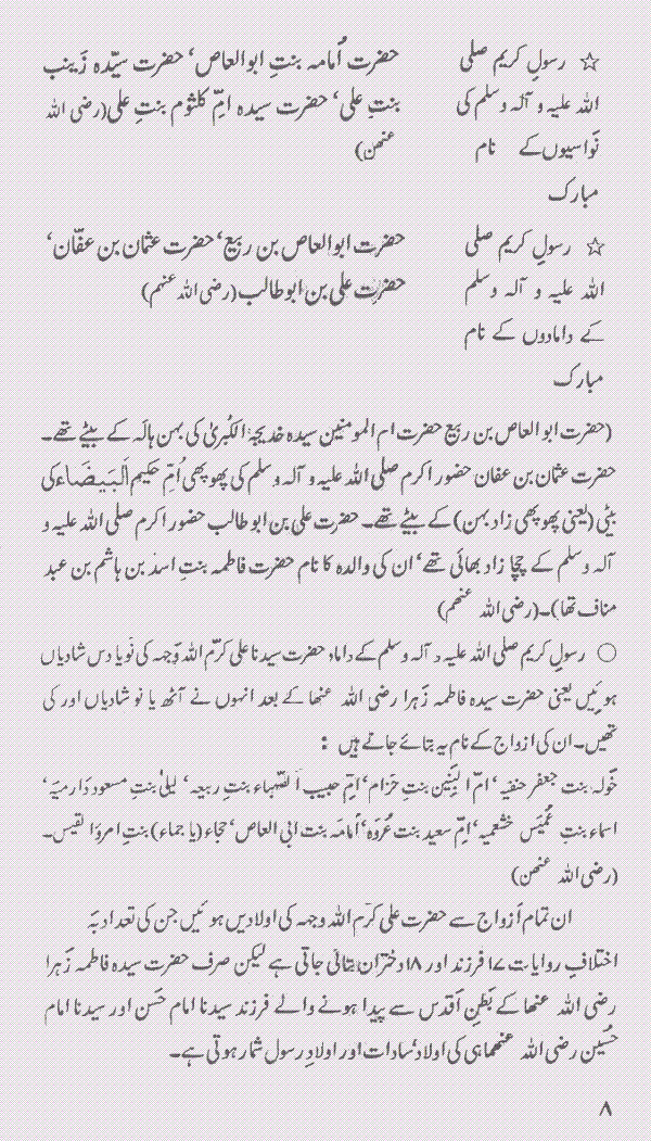 www.algillani.com خاندان رسول مقبول صلی اللہ علیہ وآلہ وسلم